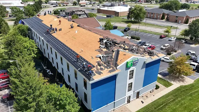 Mid-project commercial roof tear-off